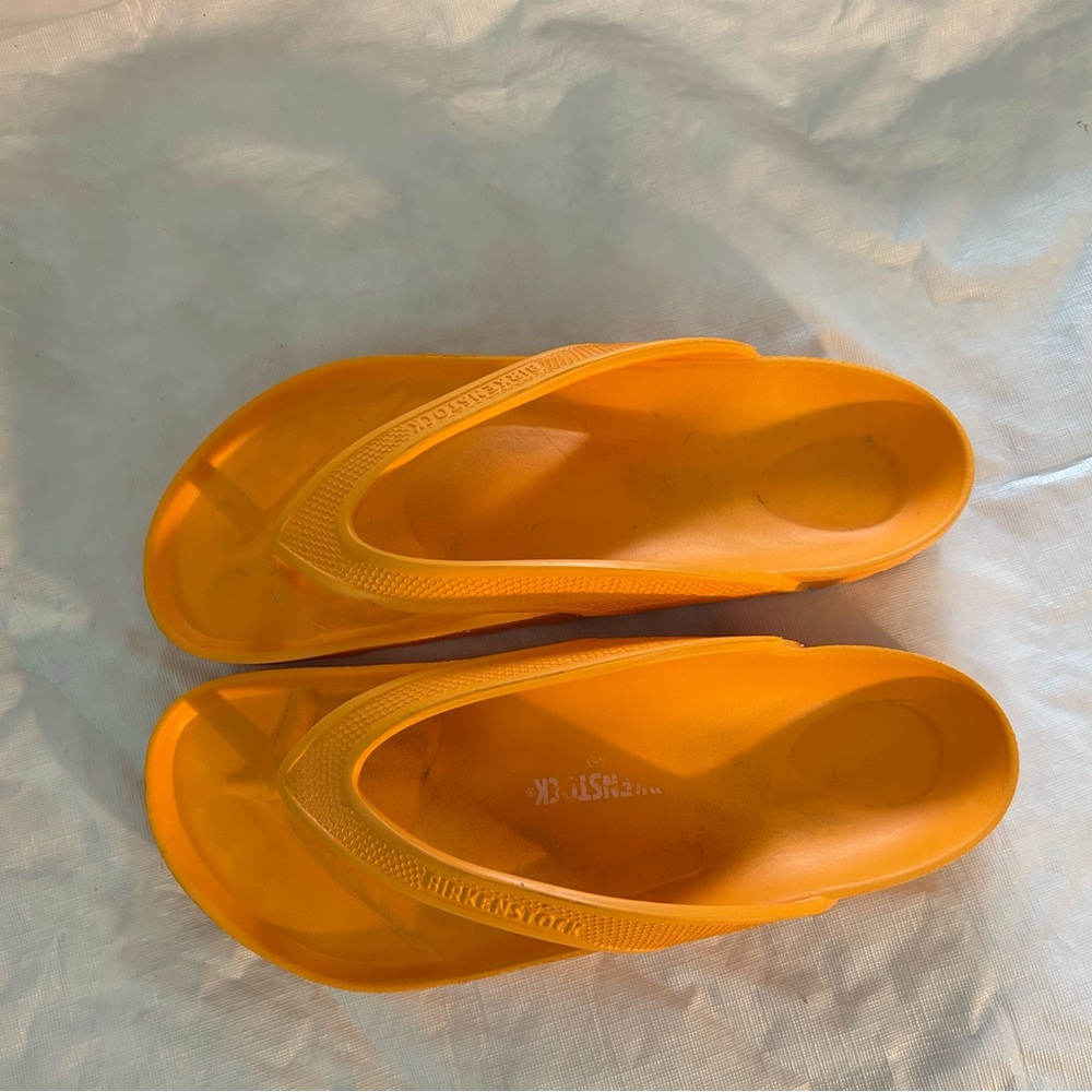 Orange Plastic Birkenstock Sandals